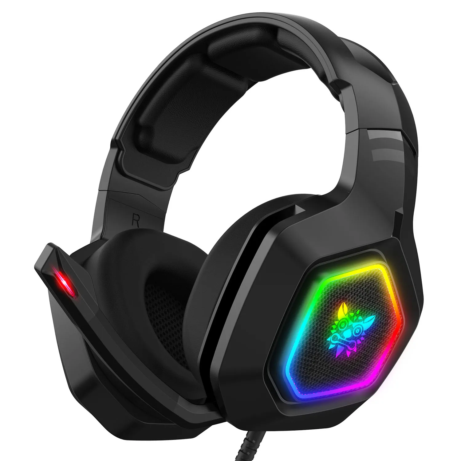Игровая гарнитура Onikuma K10 RGB с микрофоном и шумоподавлением игровые наушники для ПК компьютера PS4 PS5 3 5