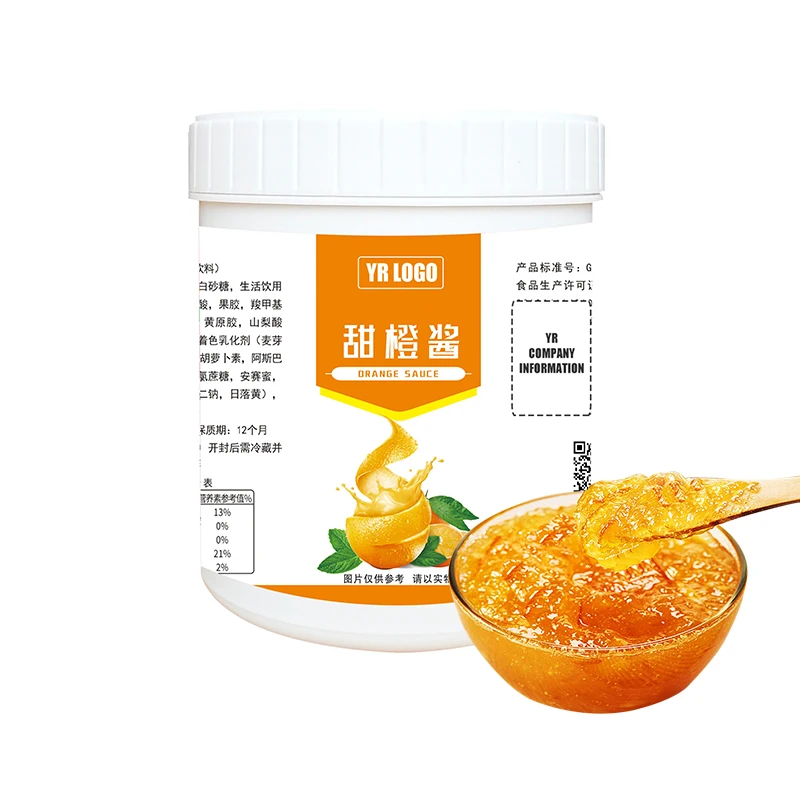 High-Quality 1.3kg Orange Jam for Fresh Fruits Jam Production and Fruit Syrup for Bubble Tea