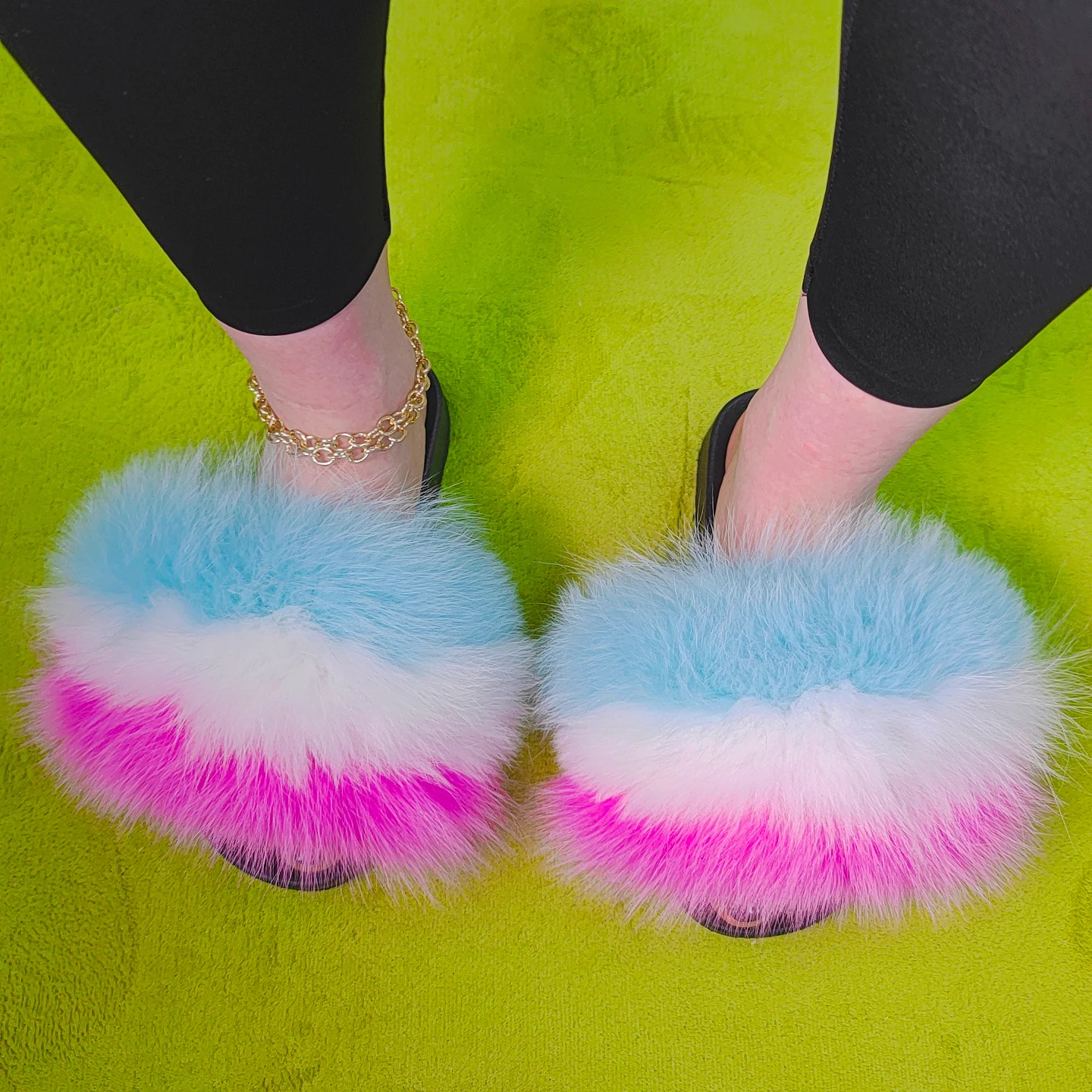 
Furry Flip Flops Women Spring Summer Real Fox Fur Slippers Stable Quality Raccoon Fur Soft Sandals Wholesale Women Fur Slides 