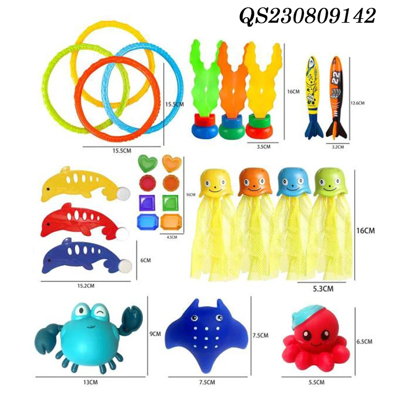 QS Popular Summer Beach Toys Kids Many Different Types Plastic Underwater Swimming Pool Diving Set Toys For Children Gift