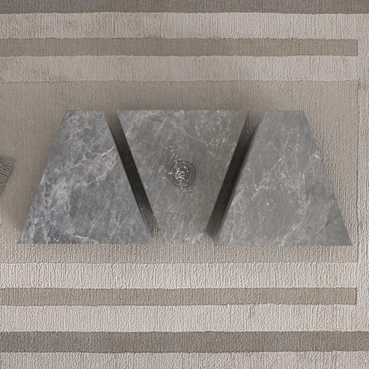 European Coffee Table Set of 3 Living Room Stone Table Marble Furniture