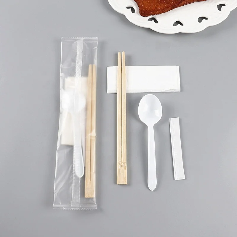 Take Away Disposable Cutlery Set Chopsticks bag Spoon Toothpick With Napkin Utensils Pack