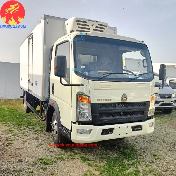 Sinotruck howo 4X2 LHD 5tons Fruit and vegetable, Frozen meat refrigerator truck with Thermo king Refrigeration unit for sale