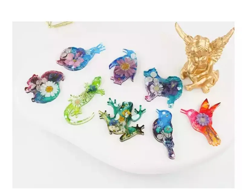 Y5722 DIY Creative cute Animal Bird Dog Lizard Frog Silicone Resin Mold