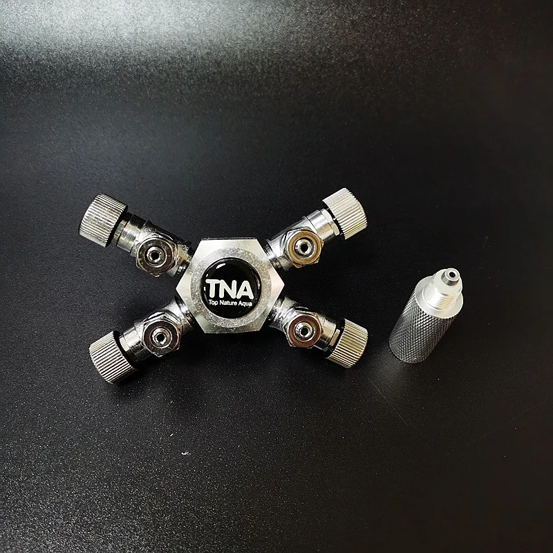Aquarium Tank Stainless Steel CO2 4-way Splitter for CO2 Pressure Regulator