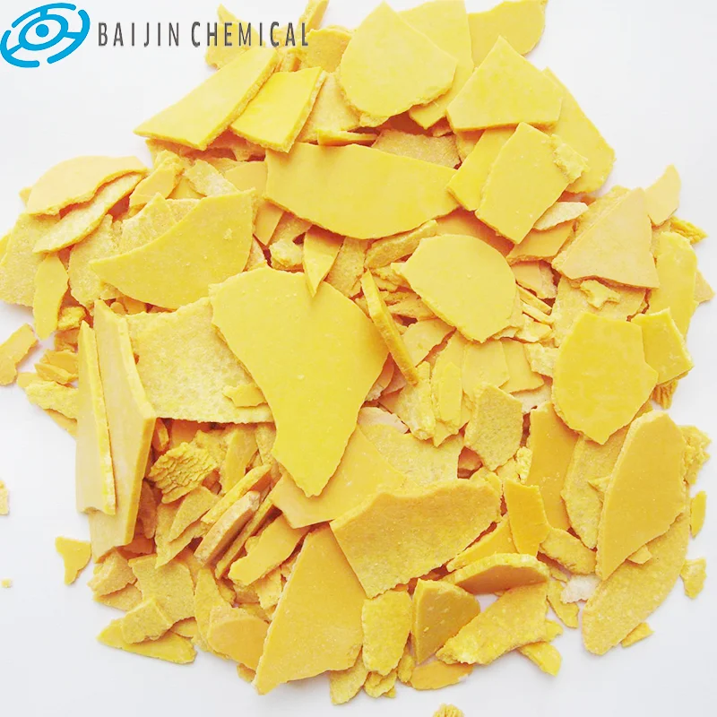 Chemicals CAS 16721-80-5 Yellow Flakes Sodium Hydrosulfide For Tanning of Leather