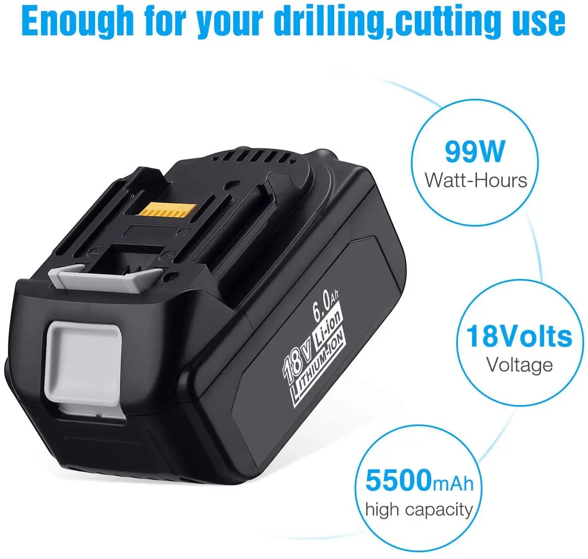 Литий-ионный аккумулятор для Makita, сменная батарея BL1830 для электроинструментов Makita, 18 В, 3 Ач, 4 Ач, 5 Ач, 6 Ач