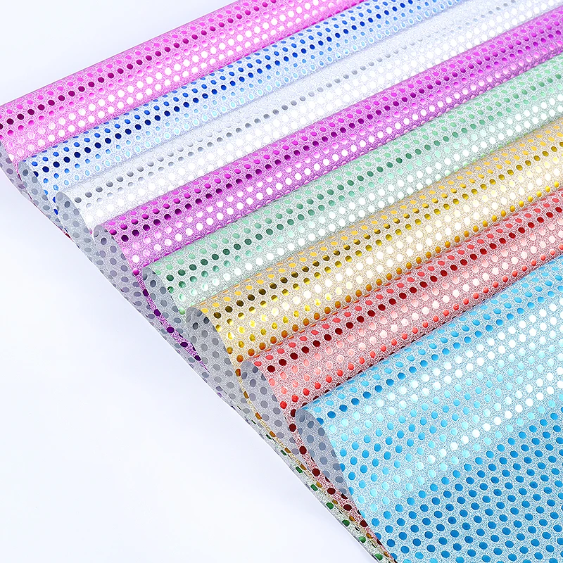 Factory Price dots pattern Sparkle Glitter Plastic Film for gift Wrapping Paper