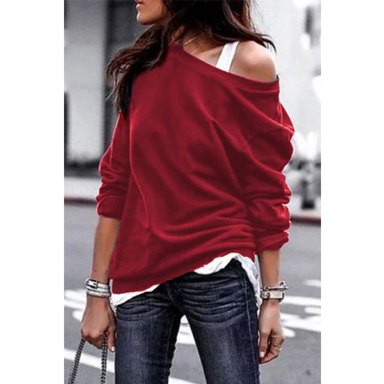 
Autumn /Fall Outwear Woman Off The Shoulder tops & t shirt Oversized Slouchy Sweatshirt 