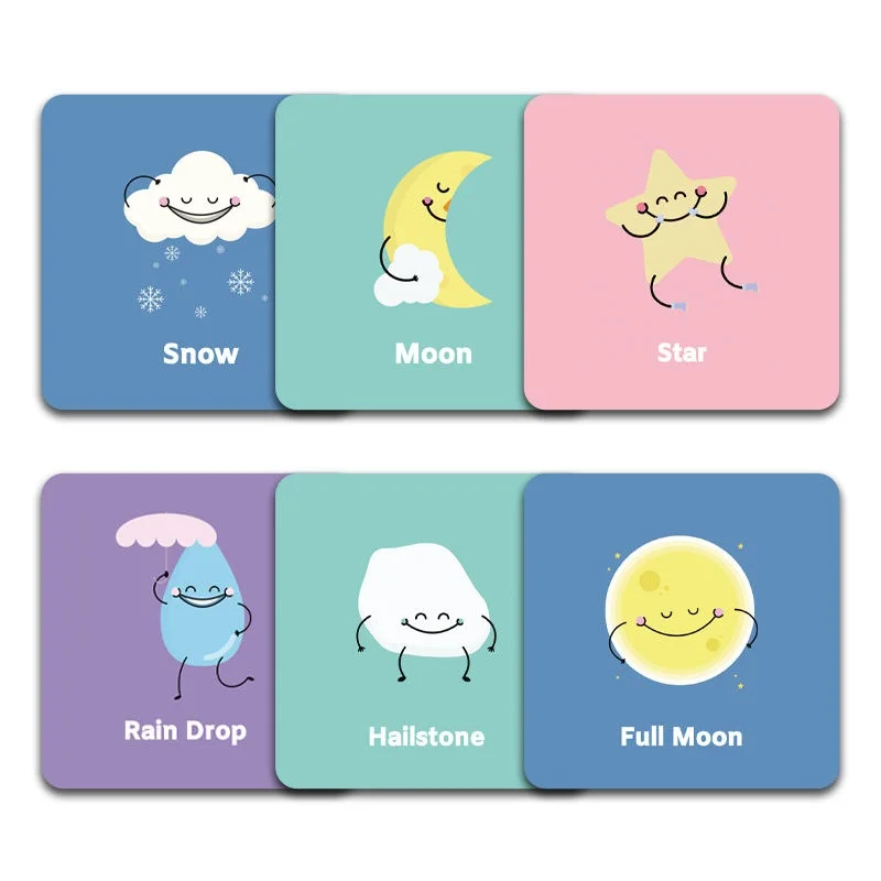 Custom Learning Flash Card Game Baby Children Printing English Alphabet Kids Cognitive Cards Educational Toddler Flash Cards