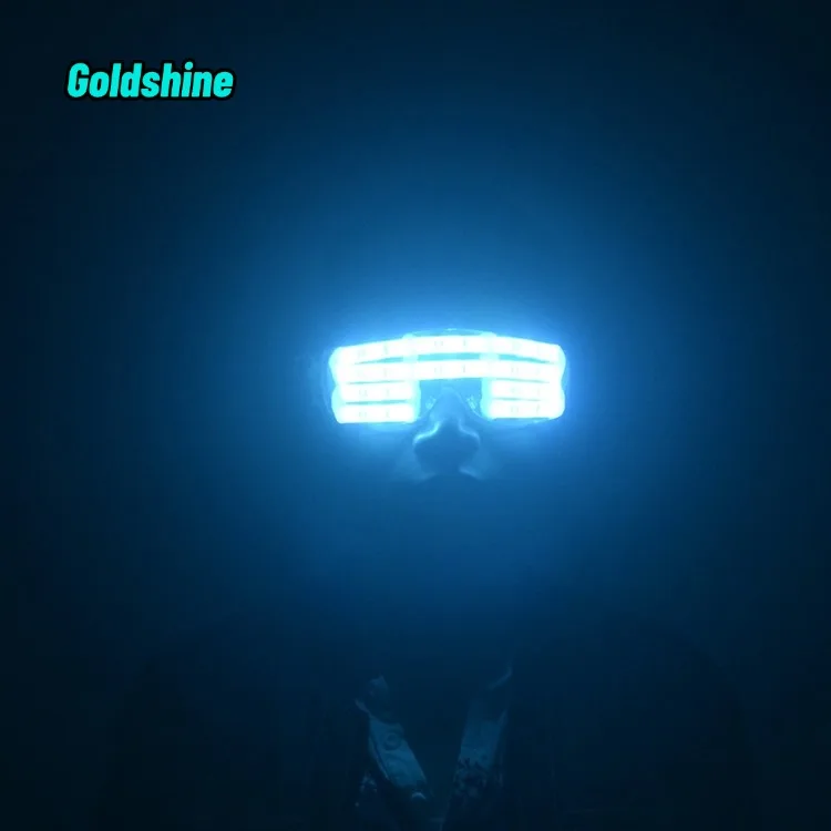 High Quality Custom Full Color LED Pixel Laser Goggles Light up DJ Sunglasses for Rave Costume Party Decor Halloween Occasion