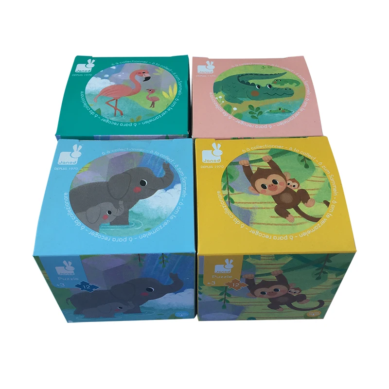 12 24 36 48 piece kids mini puzzle game with color box