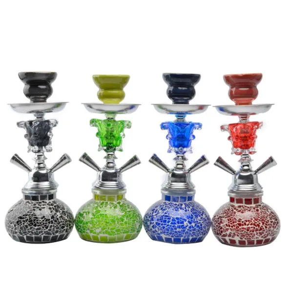 Stylish Hookah Blue Finishing Glass Shisha Hookah Smoking Accessories Smocking Pipe For Bars