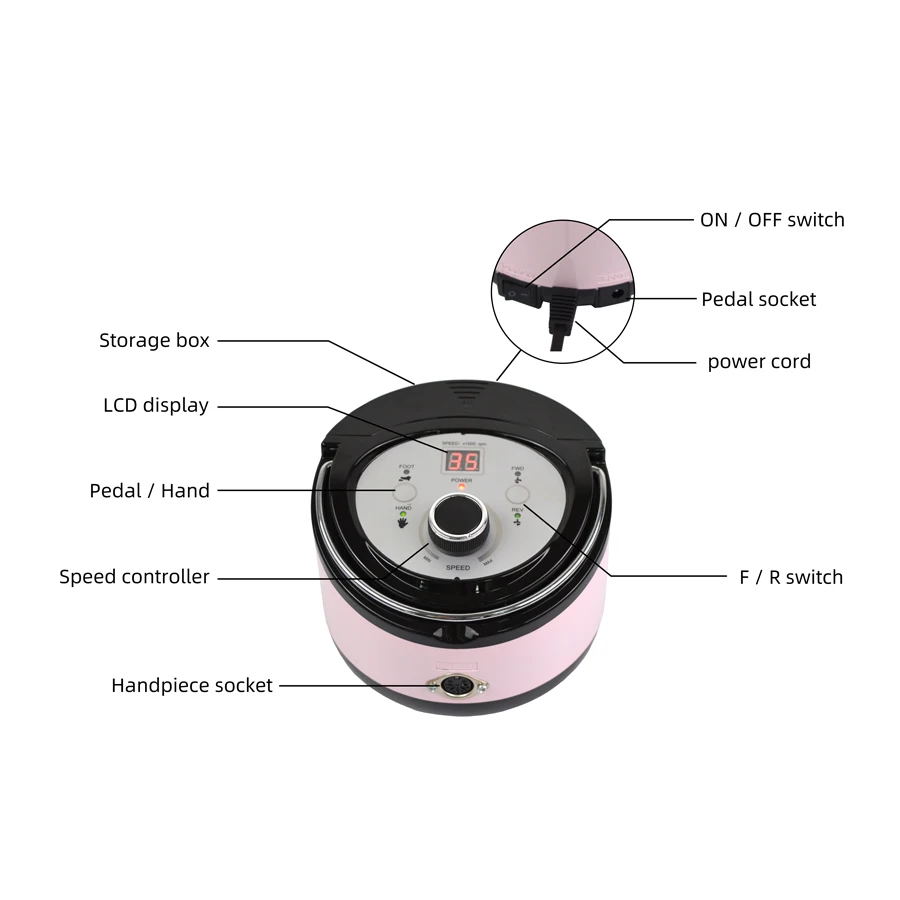 Wholesale Guaranteed Carved podiatry Acrylic Grinding adjustable medical Cosmetic electrical Nail Drill Manicure Pedicure