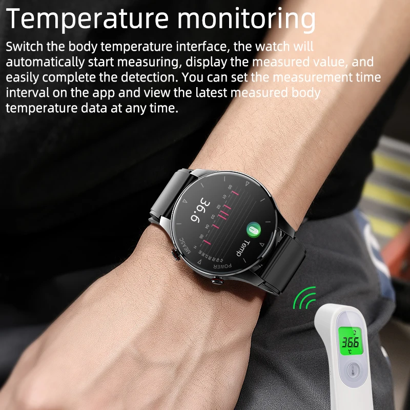 Fashion Smart Health Watch Ecg Ppg Bracelet Medical Level Ecg Smart Watch With Temperature Sensor Medical Smart Band