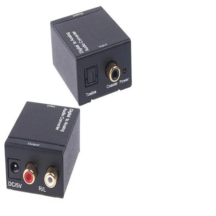 Digital to analog audio converter with 3.5 amplifier power amplifier IC fiber coaxial to analog audio decoder