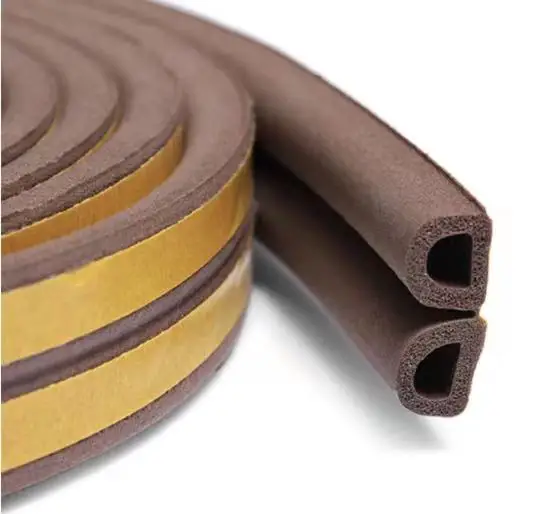 Factory Direct Customizable D Type Epdm Foam Self Molding Door Rubber Seal Strip Foam