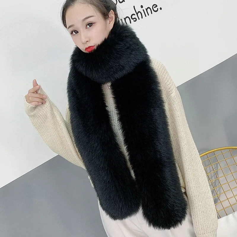 Manufacturers Extended Warm Scarf 100% Polyester Fashionable Faux Fox Fur Scarves Rabbit Fashion Scarf/shawl