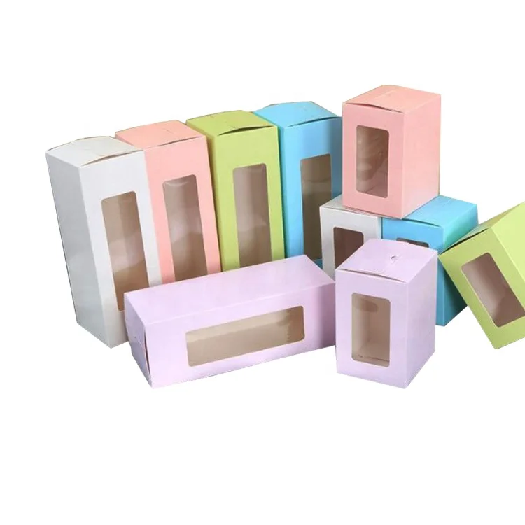 
Цветная индивидуальная печатная Праздничная бумажная коробка coolie с окном, прозрачная пластиковая оконная коробка для нижнего белья/полотенца/печенья 