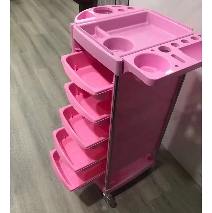 Professional hair trolley for sale salon chair trolley pink QZ-FH02L