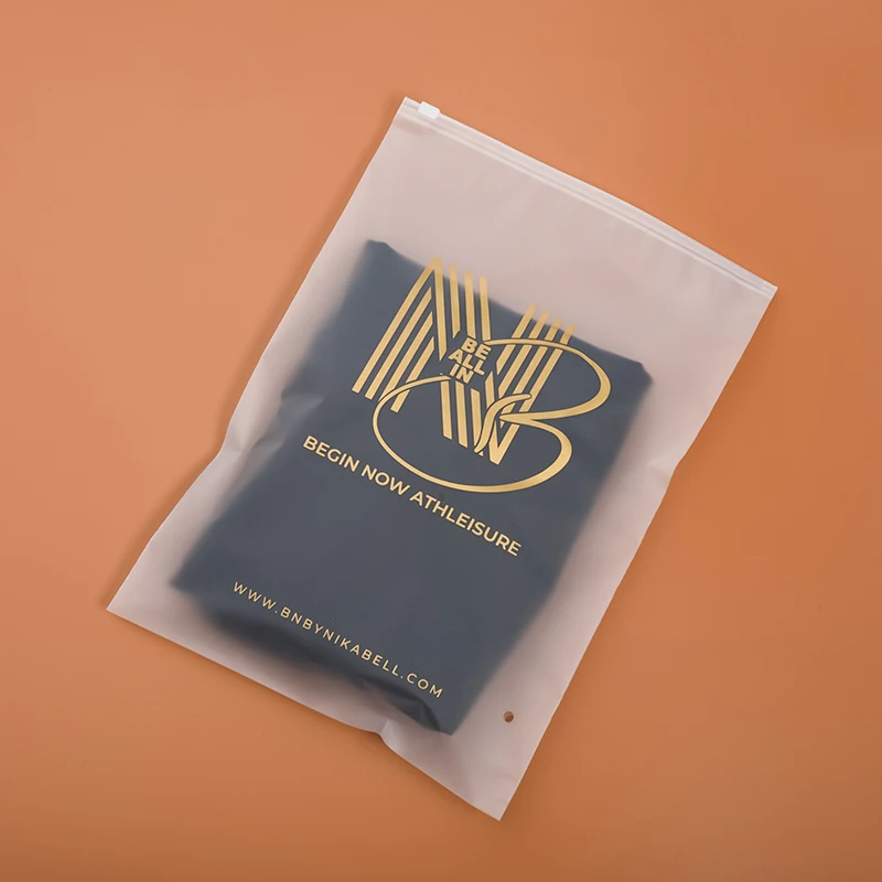 Custom Small Package Design Frosted Pe Zip Lock Bags Poly Plastic Zipper Bag For Clothing Packaging