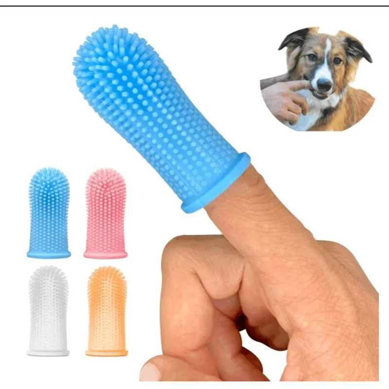 Wholesale Dog Teeth Cleaning Finger Toothbrush Silicone Finger Toothbrush For Baby Pet Puppy Cat