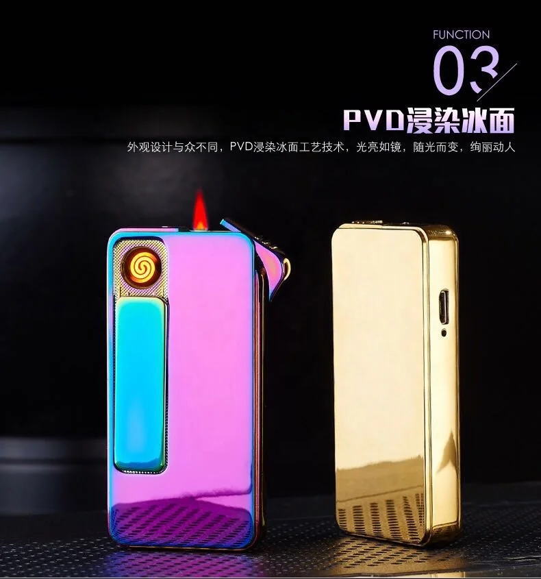 Personality Design Luxurious Appearance Windproof USB Rechargeable Electric Lighter