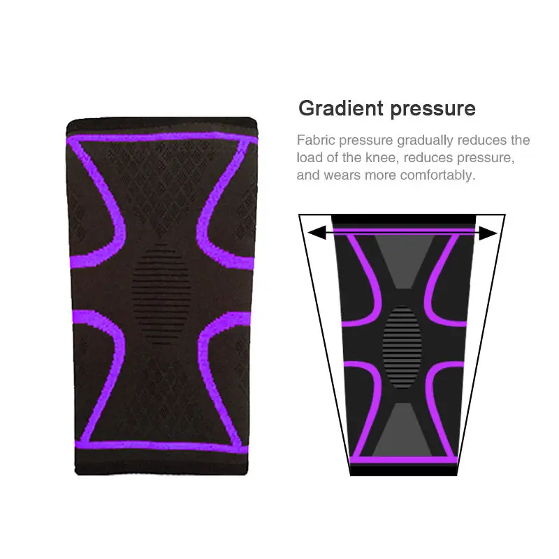 High Quality Custom Knee Brace Wrap Around For Sports Non-Slip Elastic Compression Weightlifting Support Knee Sleeve Brace