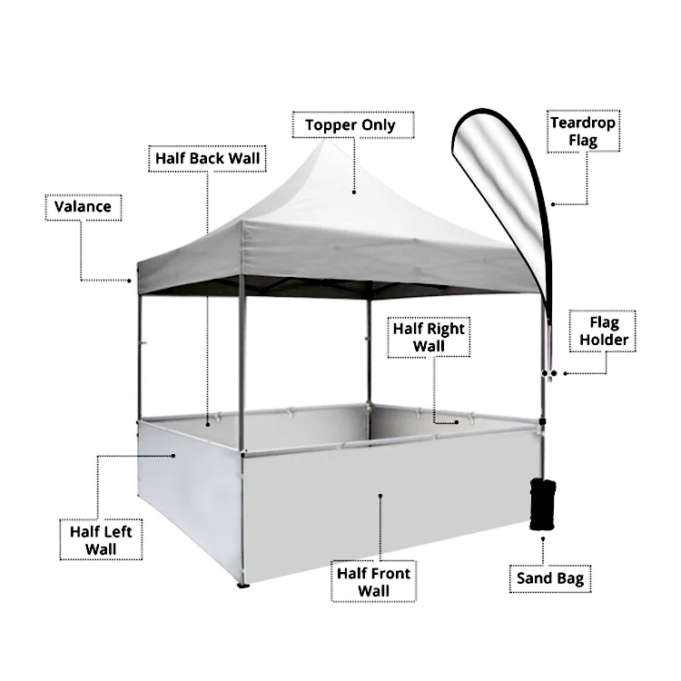 Customized Logo Printed Fashion Promotion Tent Commercial Foldable Canopy for Advertising Waterproof Exhibition Tents