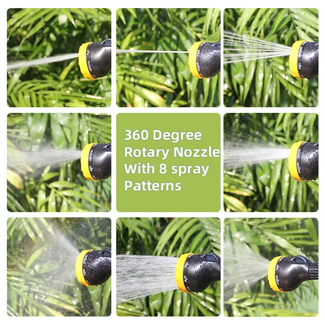Lexia 15 Inch 8 Patterns Long Hose Nozzle Sprayer Garden Hose Wands For Patio Lawn Garden