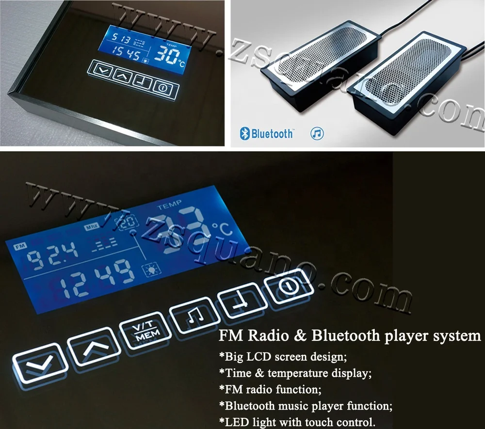
Touch Screen LED Bathroom Mirror with Radio 