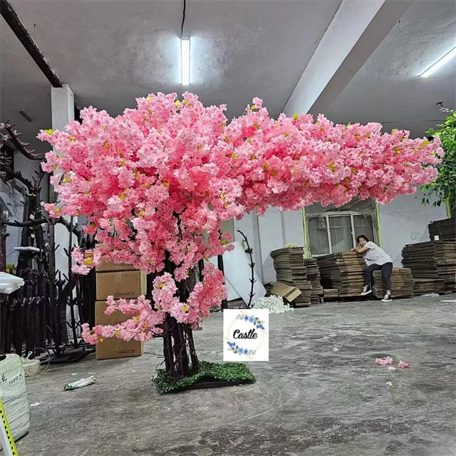 F-C0336 Pink tree purple artificial tree purple cherry blossom artificial red flowers tree