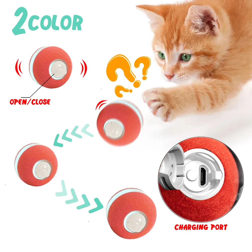 America Hot Selling Pet Products Dog Cat Pet Lovely Products Rolling Ball Wool Automatic Grey Red Ball Sets
