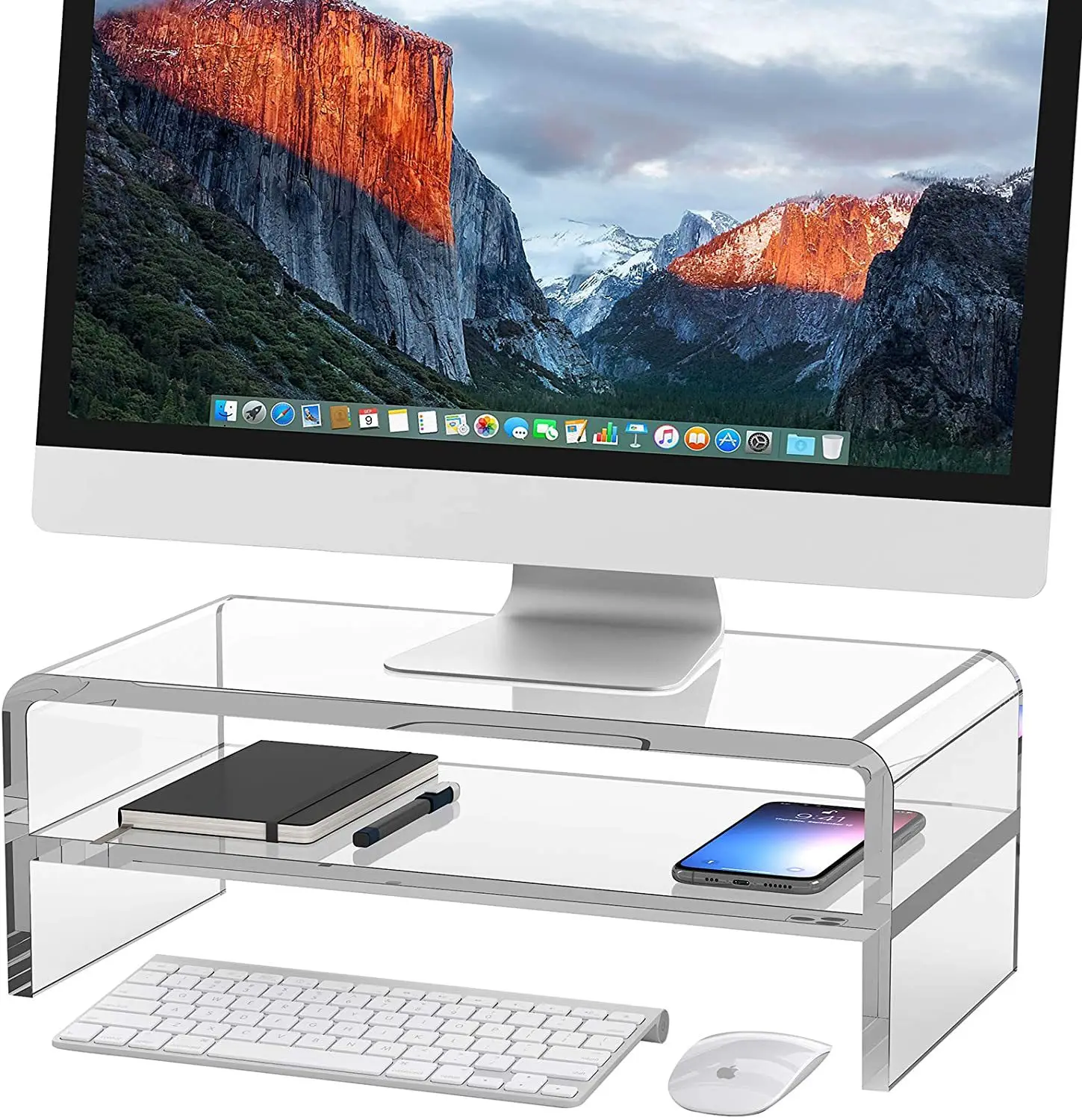 Spring Sign Free Standing Clear Plexiglass Acrylic Monitor Stand Riser