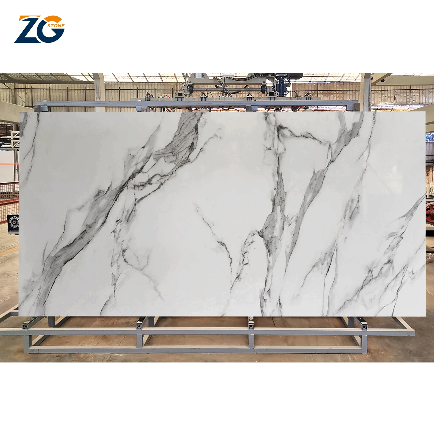 ZGSTONE 1600x3200 мм внутренняя стена фарфоровая мраморная столешница дизайн Calacatta белый глянцевый спеченный камень для пола