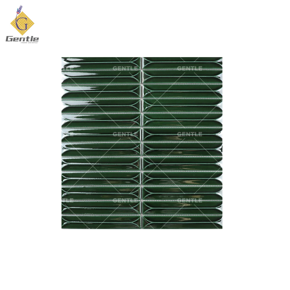 Glossy forest Green hotel home wall decoration Porcelain Mosaic