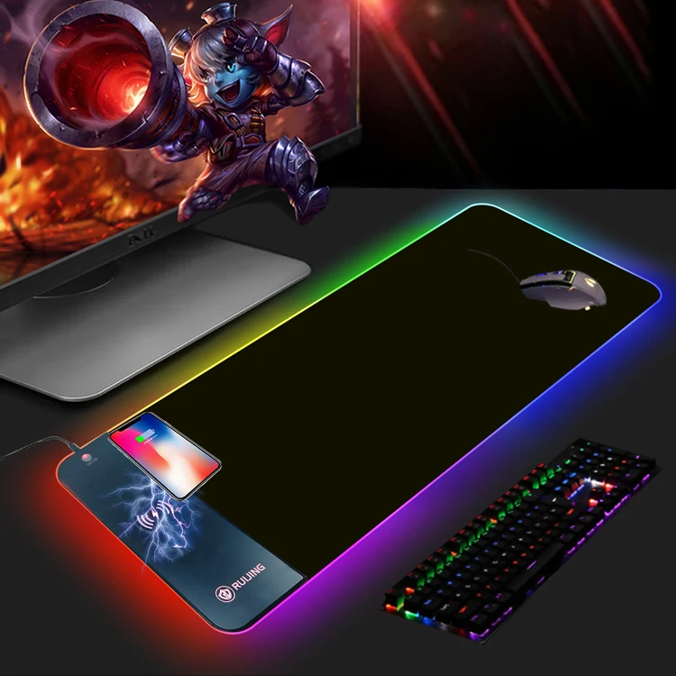 custom  LOGO 15W fast wireless mouse pad charger