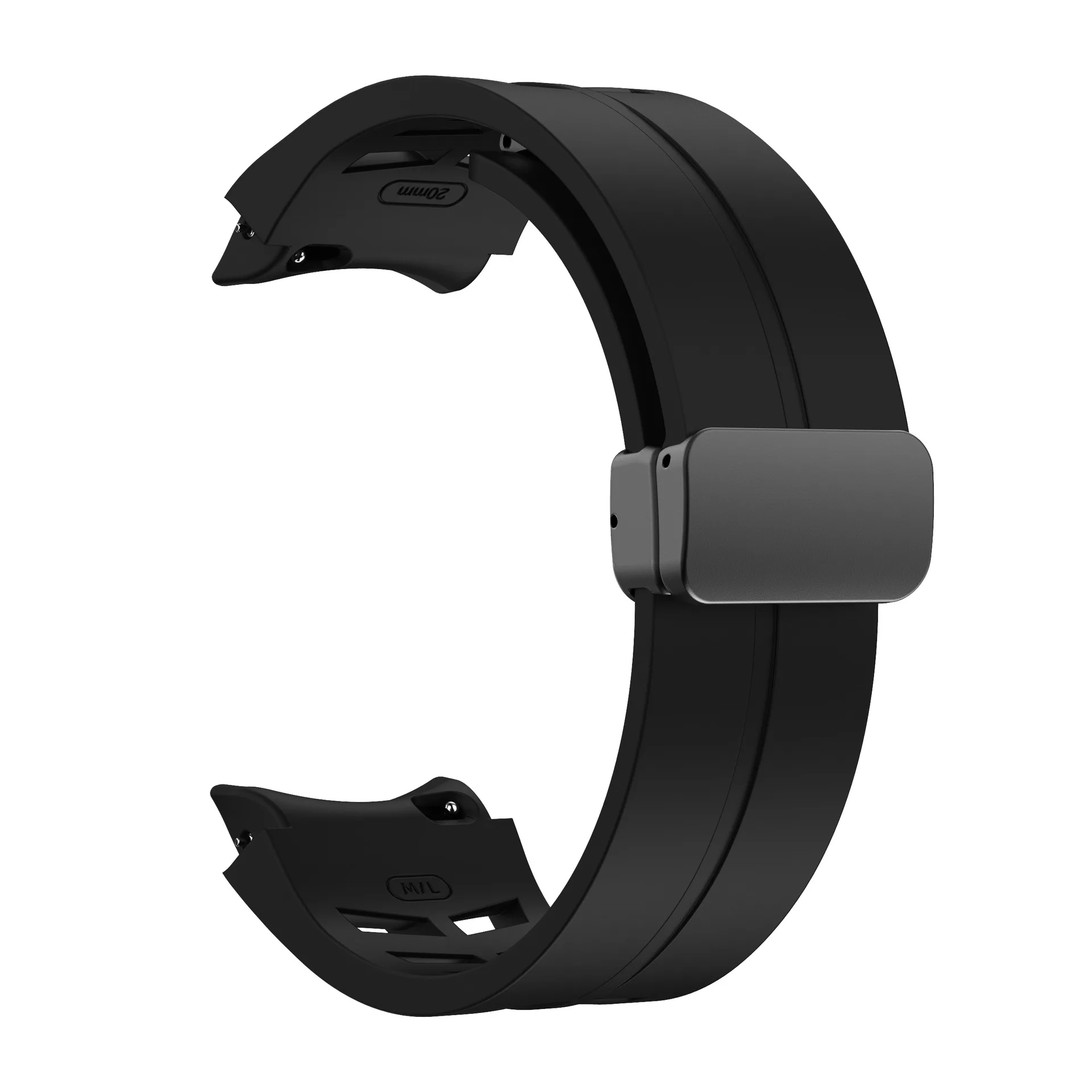 Magnetic Folding Clasp Silicone Watch Strap For Samsung Galaxy Watch 7 6 5 4 Watch Band