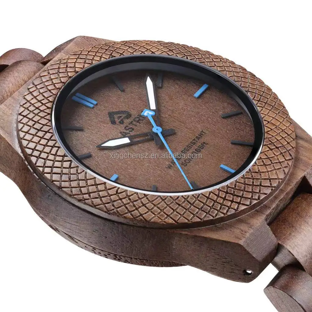 ASTRM High Quality Sapphire Glass 2035 Quartz Movement Japanese Movement Simple Men  Waterproof  Wooden Watches