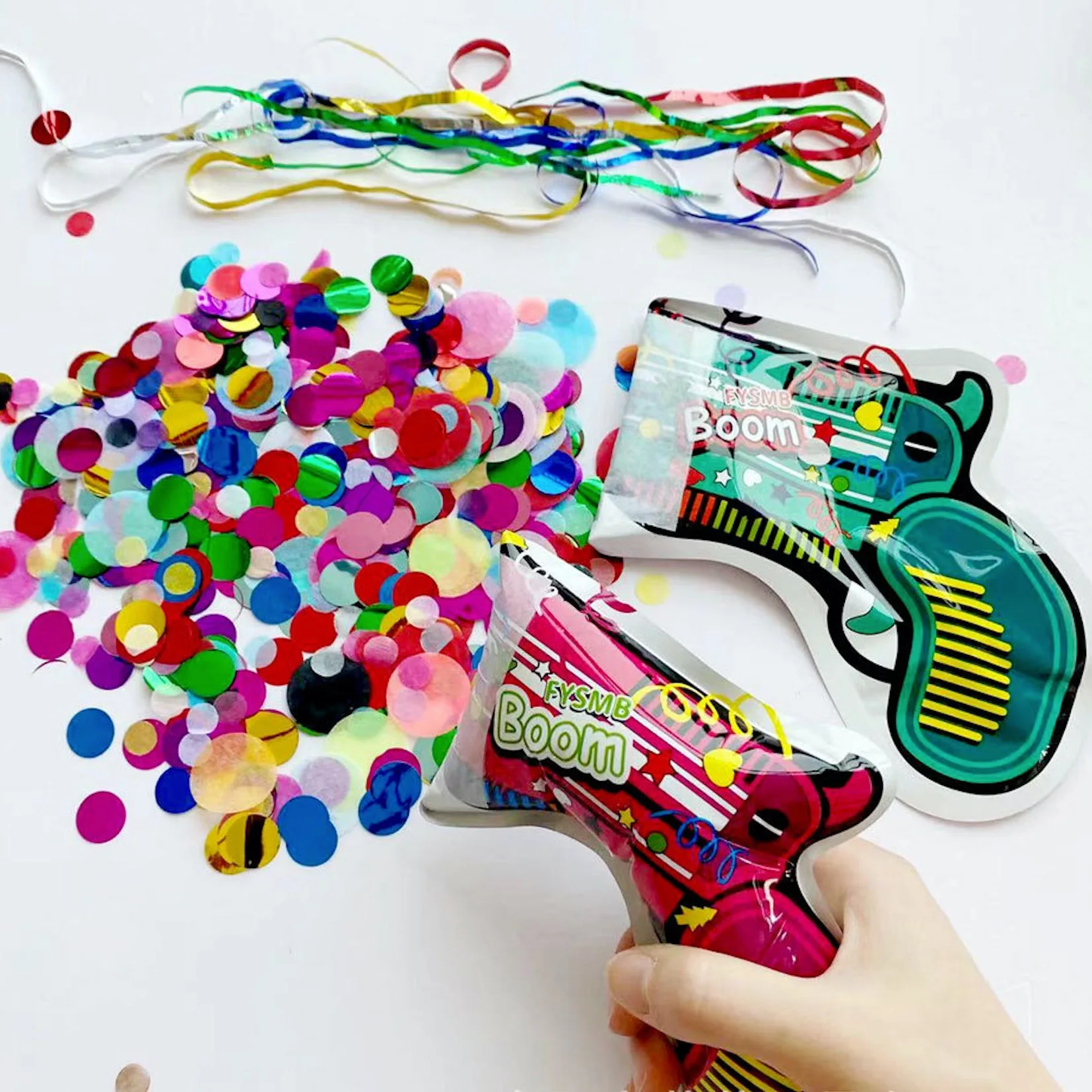 New Design Wedding Baby Shower Party Handheld Air Inflation Confetti Shooter Happy Confetti Gun