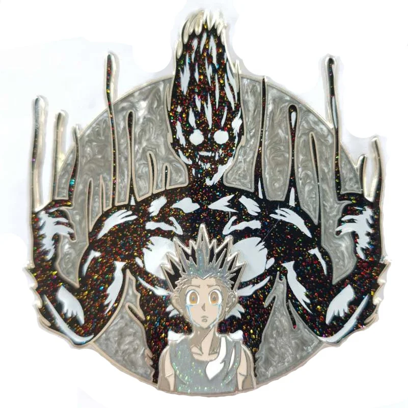 Metal crafts colorful rainbow glitter hard enamel badge lapel pins