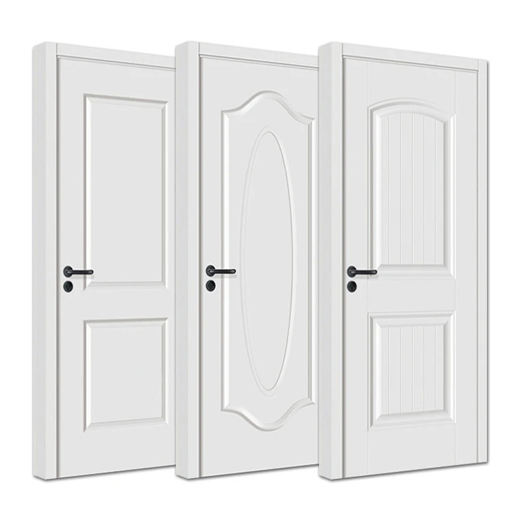 Luxury moulded laminate mdf wooden doors house hotel apartment interior room sound insulation white lacquer mould hdf wood door