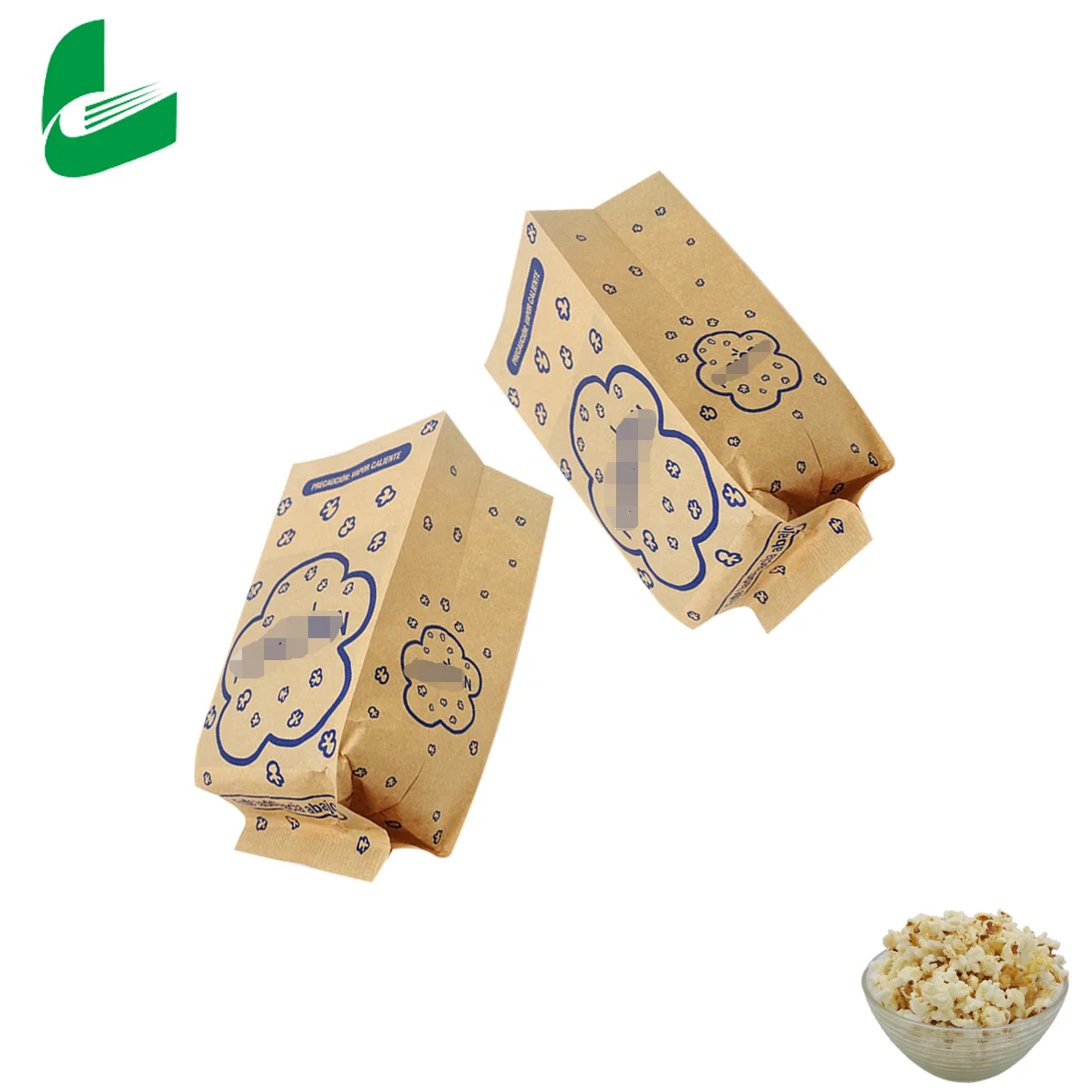 Jinan Huafeng printing food grade greaseproof biodegradable food grade kraft paper microwave popcorn paper bag