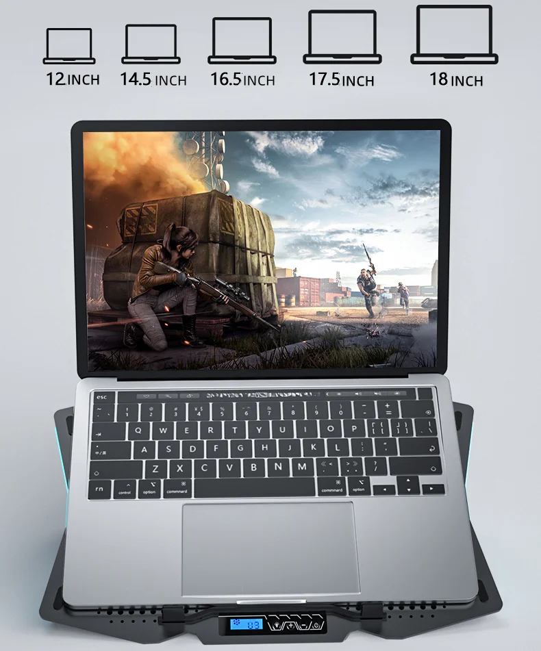 Great Roc Air-cooled 17Inch Cooling Pad For Laptop Stand Ice Coorel Rgb Laptop Cooling Pad With 2 Fans