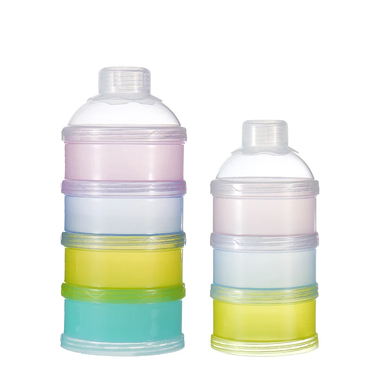 New available bpa free portable four-layer baby feeding milk powder snack box