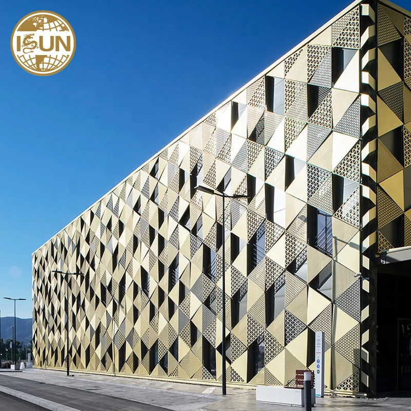 decorative external cladding curtain wall aluminum perforated metal facade panel