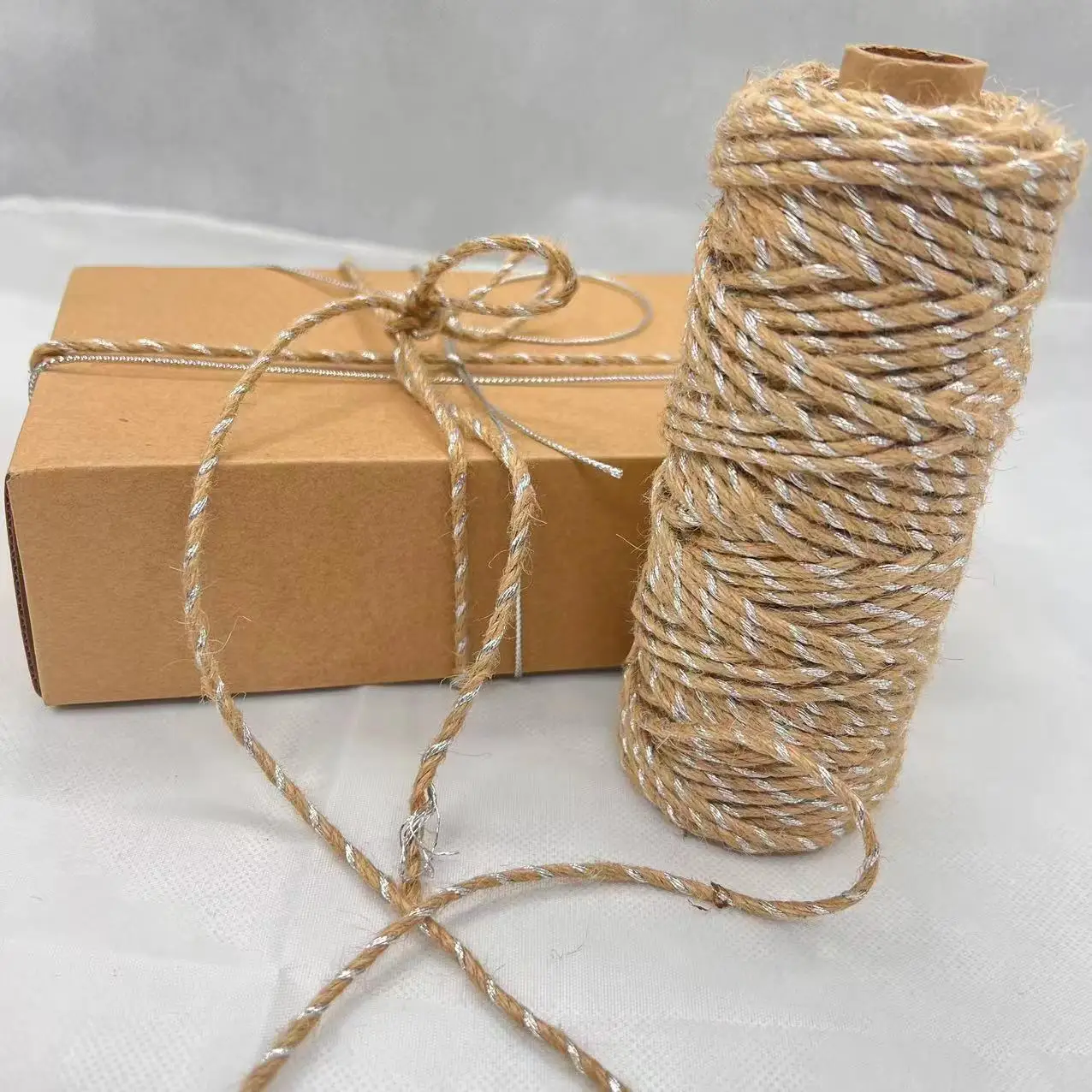 Eco-Friendly 2mm Jute Rope 2 Ply Twisted Jute Twine Jute Cord For Sale