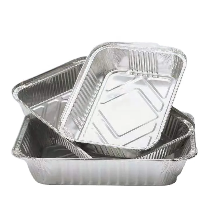 Wholesale Disposable Customized Takeaway Package Barbecue Square Rectangle Round Aluminum Foil Tray