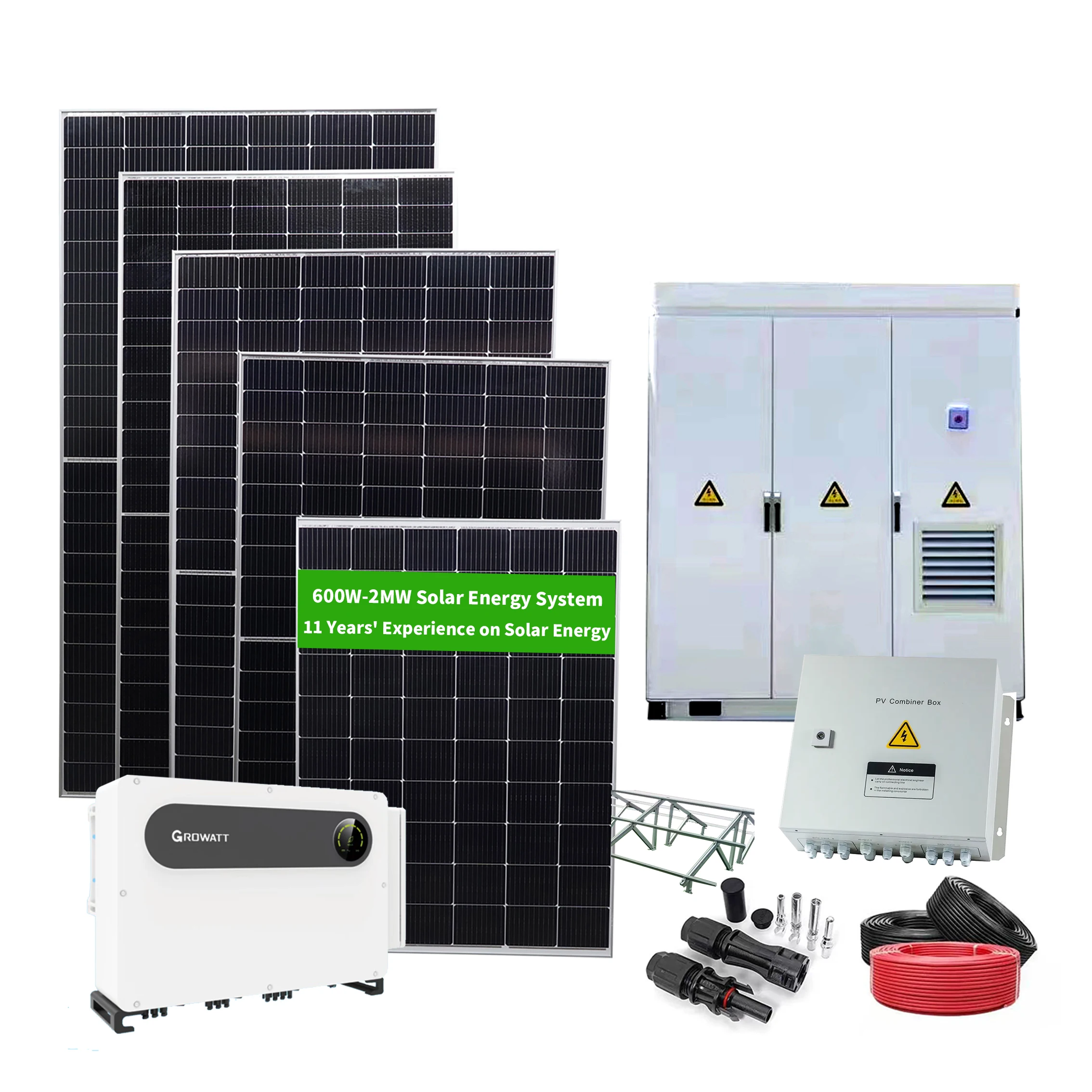 Photovoltaic Cells Panels Power Lithium Battery Energy Storage 300KW Hybrid Solar System Kit Commercial Solar Panel System
