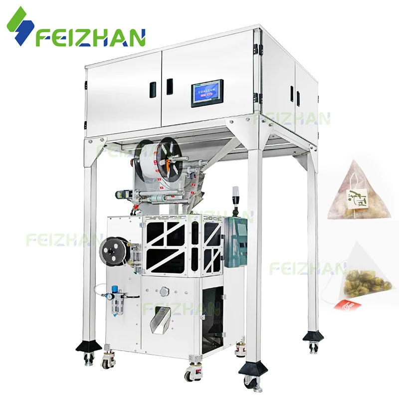 High Speed VFFS Weighing Filling Ultrasonic Sealing Scented Dip Tea Black Tea Bags Triangle Tea Bag Packing Machine